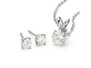 Forever Classic Moissanite Earrings and Pendant Necklace Set