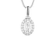 Forever Classic Oval Cut 7x5mm Moissanite Pendant Necklace 1.06cttw DEW