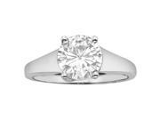 Forever Brilliant 8.0mm Moissanite Solitaire Engagement Ring size 5 1.90ct DEW
