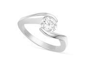 Forever Brilliant Round 6.5mm Moissanite Engagement Ring size 8 1.00ct DEW
