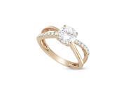 Forever Brilliant Rose Gold Round Cut 6.5mm Moissanite Ring size 9 1.12cttw DEW