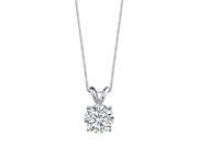 14K White Gold Round Brilliant Cut 7.5mm Moissanite Pendant Necklace 1.50ct DEW