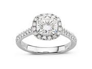 Forever Brilliant Cushion 7.0mm Moissanite Engagement Ring size 8 2.02cttw DEW