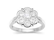 Forever Classic Round Cut 4.0mm Moissanite Flower Ring size 8 1.19cttw DEW