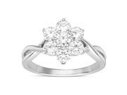 Forever Classic Round Cut 3.5mm Moissanite Cluster Ring size 9 1.12cttw DEW