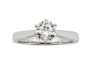 Forever Classic Round 6.5mm Moissanite Engagement Ring size 8 1.00ct DEW