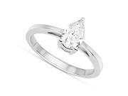 14K White Gold Pear Cut 8x5mm Moissanite Engagement Ring size 7 0.94ct DEW