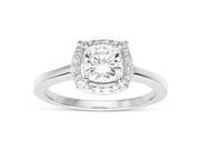 Forever Classic Cushion Cut 6.0mm Moissanite Halo Ring size 8 1.26cttw DEW
