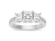 Forever Classic Square 5.0mm Moissanite Engagement Ring size 5 1.74cttw DEW