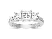 Forever Classic Square 5.0mm Moissanite Engagement Ring size 7 1.74cttw DEW