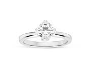 Forever Brilliant Round 6.5mm Moissanite Tulip Engagement Ring size 6 1.00ct DEW