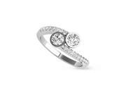 Forever Classic Round 4.0mm Moissanite Bypass Ring size 8 0.62cttw DEW