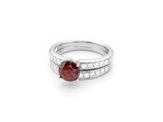 Red Round 7.0mm Moissanite Ring size 9 1.88cttw DEW