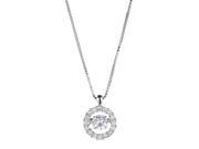 Rhodium Plated Sterling Silver Moving Pendant 5.0mm Forever Classic Moissanite