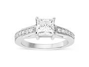 Forever Classic Square Cut 6.0mm Moissanite Engagement Ring size 8 1.48cttw DEW