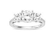 Forever Classic Cushion 7.0mm Moissanite Engagement Ring size 7 2.80cttw DEW