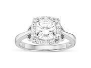 Forever Classic Cushion 6.5mm Moissanite Engagement Ring size 9 1.54cttw DEW