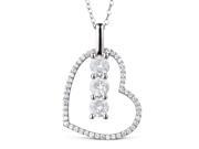 Forever Classic White Gold Round 4.5mm Moissanite Pendant Necklace 1.27ct DEW
