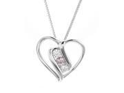 Forever Classic Round 3.0mm Heart Moissanite Pendant Necklace 0.30cttw DEW