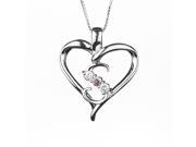 Forever Classic Round 2.5mm Moissanite Heart Pendant Necklace 0.18cttw DEW