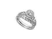 Forever Classic Round 5.0mm Moissanite Engagement Ring Set size 8 0.61cttw DEW