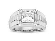Forever Classic Mens Square 8.0mm Moissanite Wedding Band size 11 3.14cttw DEW