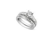 Forever Classic Round 8.0mm Moissanite Engagement Ring Set size 9 1.90ct DEW