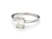 7x5mm Emerald Cut Moissanite Solitare Ring Size 6 1.01ct DEW