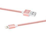 Xpower Aluminium Alloy MFi Certified Lightning USB Charging Cable 0.2M Nylon Braided Rose Gold
