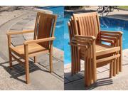 WholesaleTeak Add on Item Cahyo Stacking Arm Captain Grade A Teak Wood Luxurious Dining Chair NEDCARCH