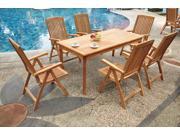 WholesaleTeak 9 Pc Luxurious Grade A Teak Dining Set 71 Rectangle Table And 8 Marley Reclining Arm Chairs NEDSMRa