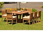 WholesaleTeak 9 Pc Luxurious Grade A Teak Dining Set 69 Warwick Dining Rectangle Table And 8 Giva Armless Chairs NEDSGV34
