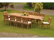 WholesaleTeak 11 Pc Luxurious Grade A Teak Dining Set 118 Atnas Rectangle Table and 10 Stacking Arbor Armless Chairs NEDSAB20