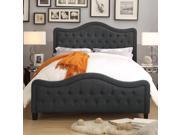Turin Queen Upholstered Panel Bed Charcoal