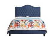 Turin Queen Upholstered Panel Bed Navy