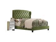 Felisa Quuen Upholstered Panel Bed Green