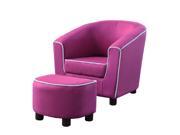 Joshua Kids Club Chair and Ottoman Bright Pink