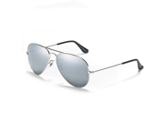 Classic Aviator Style Silver Mirrored Sunglasses
