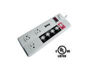 AbleHome6 FT SURGE PROTECTOR POWER STRIP 8 OUTLET ENERGY SAVER 1050J