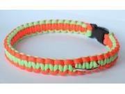 SENC Paracord Glow In The Dark Dog Collar with Side Release Buckle Orange Green glow in the dark