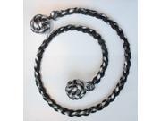 24 550 Paracord Double Ended Monkey Fist 4 Strand Weave 1 Steel Core BLACK