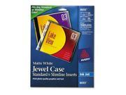 Inkjet Cd dvd Jewel Case Inserts Matte White 20 pack
