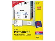 Permanent Id Labels Inkjet laser 2 X 2 5 8 White 225 pack