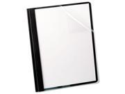 Linen Finish Clear Front Report Cover 3 Fasteners Letter black 25 box