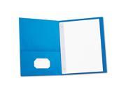 Two Pocket Portfolios W tang Fasteners 11 X 8 1 2 Light Blue 25 box