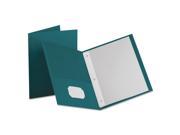 Twin Pocket Folders With 3 Fasteners Letter 1 2 Capacity Teal 25 box