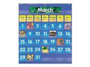 Monthly Calendar Pocket Chart 25 1 2 x 10 x 0.13 Blue Clear 511479