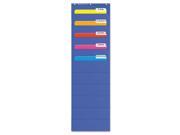Pocket Charts File Organizer 14 x 46 1 2 Blue Plastic 511478