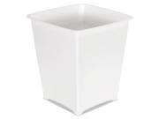 Square Vanity Wastebasket White Plastic 9 X 9 X 10 402 carton