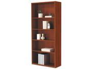 HON HON107569CO 10700 Series Wood Bookcase 5 Shelf 3 Adjust 32 3 8 x 13 1 8 x 71 Cognac